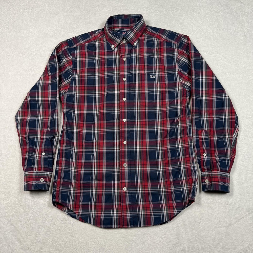 Vineyard Vines Shirt Mens‎ Small Plaid Classic Fit Tucker Whale Preppy Casual - Picture 2 of 9